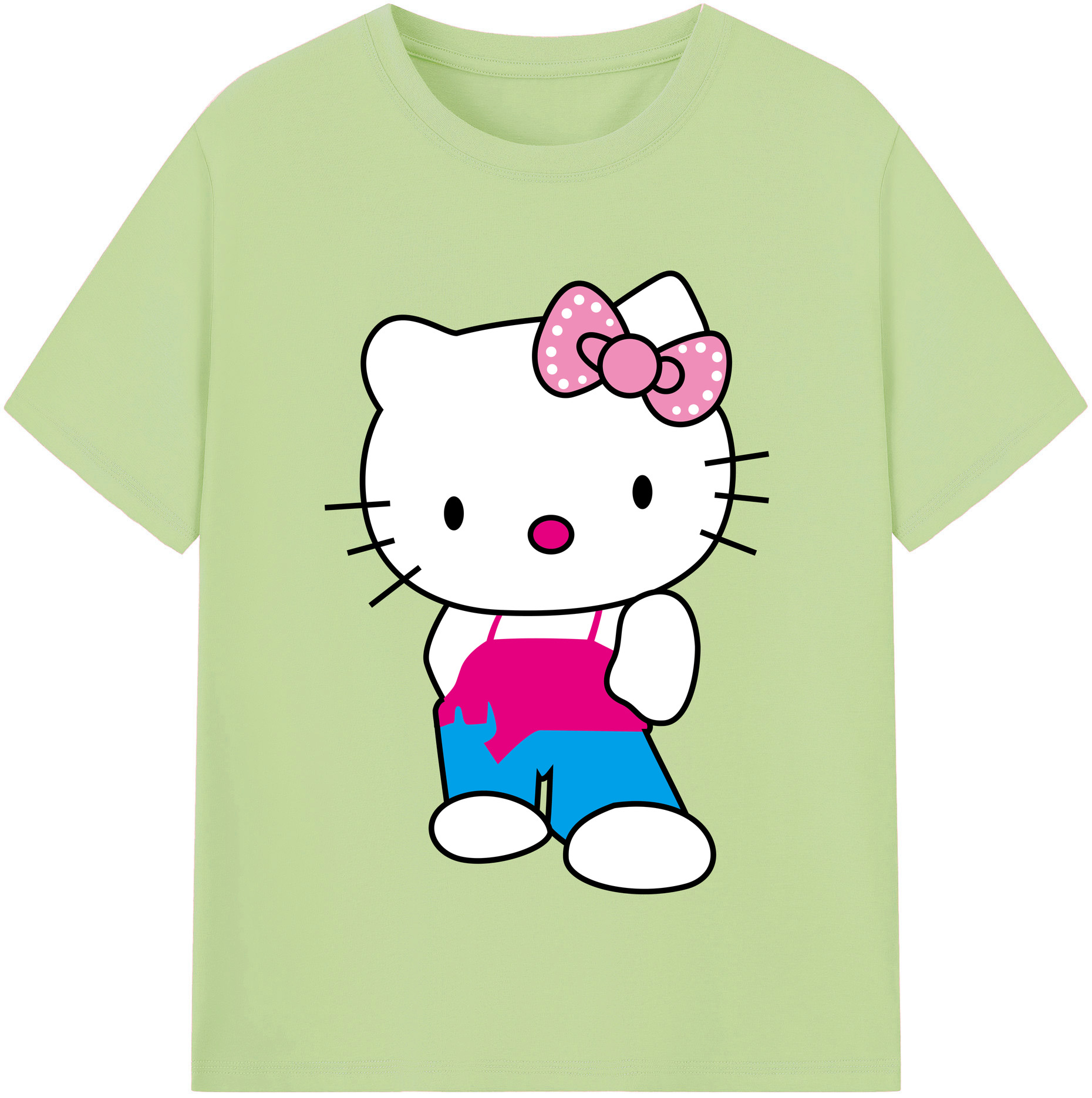 （画像用） Hello Kitty ハローキティ 綿100％半袖Tシャツ（フロントプリント）